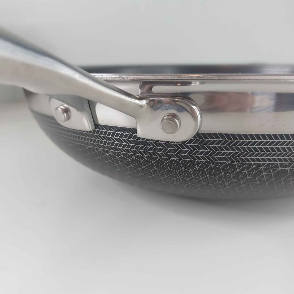 HexClad 12 Inch Hybrid Stainless Steel Wok Pan No Lid Nonstick Cookware Used - Picture 5 of 5